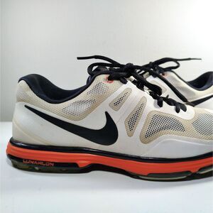 Nike Golf Lunarlon Spiked Shoes 628340-001 Mens US 9 White Black Orange